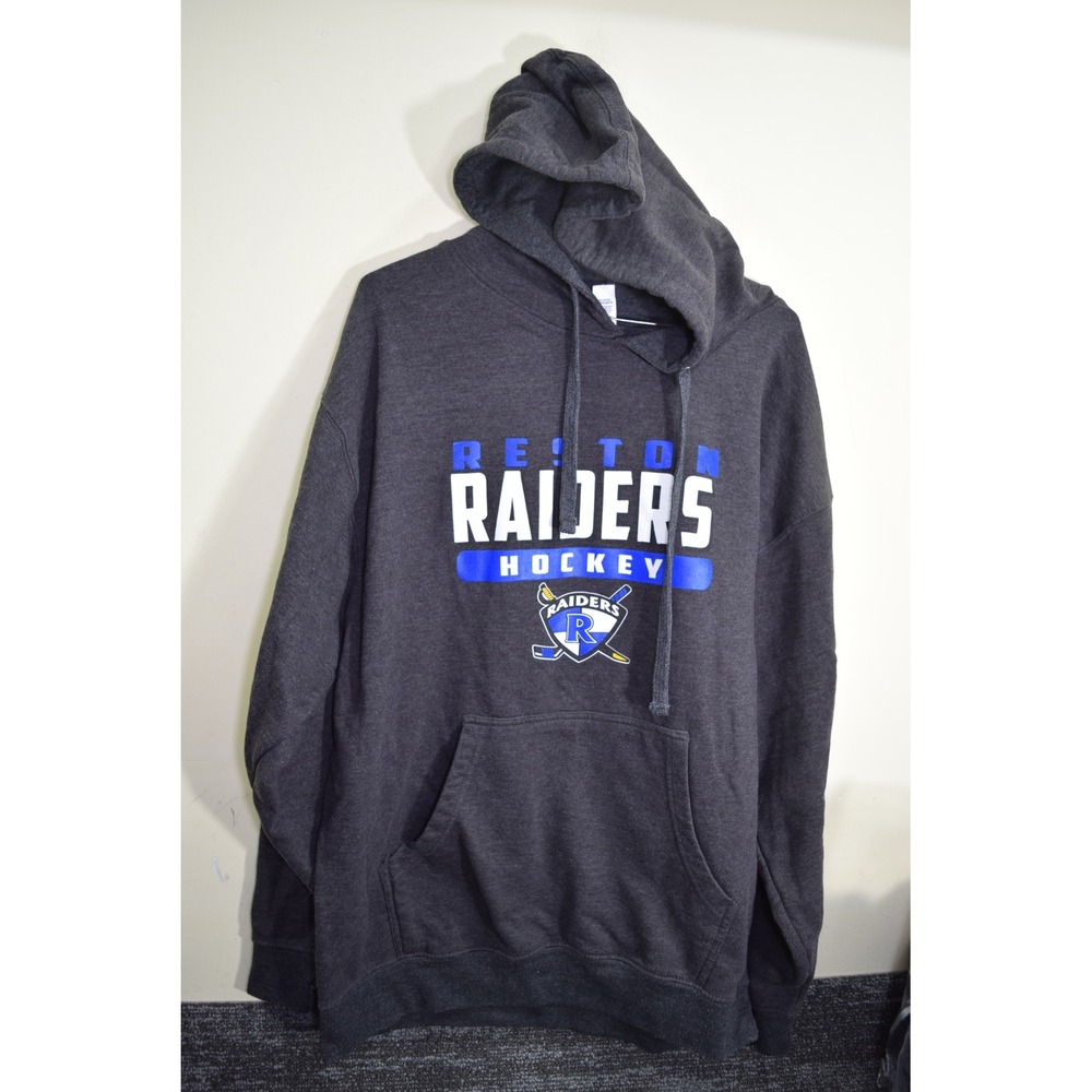 Independent Trading Co Reston Raiders Hockey Hoodie Charcoal Gray Mens Large